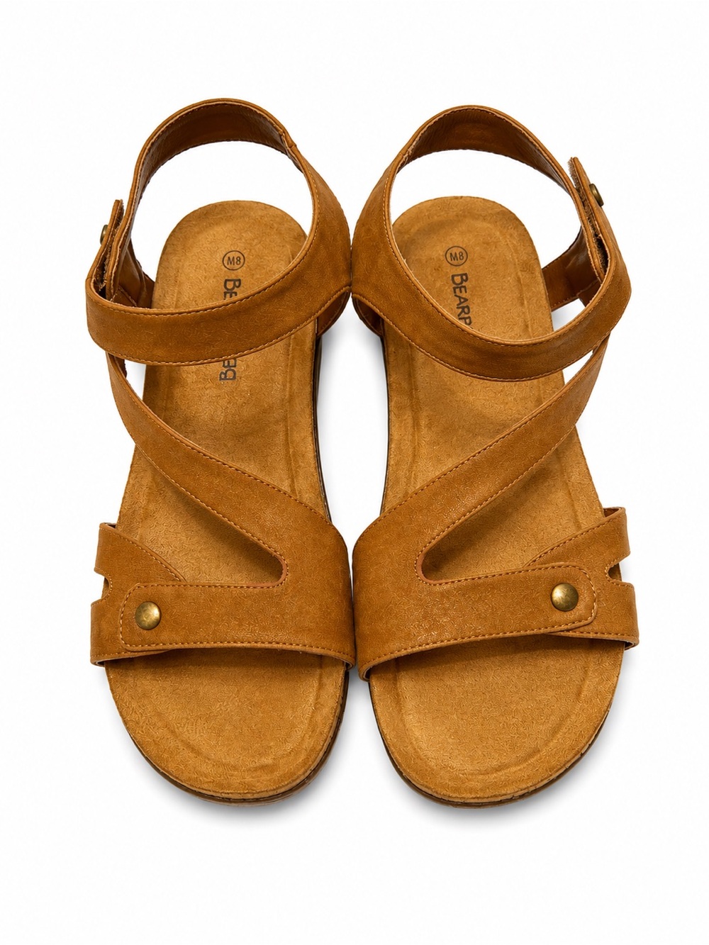 Bearpaw Comfort Slingback Sandals | Women’s Size 8 | Cognac Brown Cushioned Foot